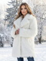 Dámsky kožuch z umelej kožušiny H1 v bielej farbe