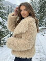 Dámsky béžový kožuch z M1 mongolskej ovce