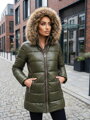 Damen Winterjacke mit Fell in Grün