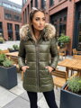 Damen Winterjacke mit Fell in Grün