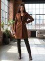 Stylischer Button-Down-Mantel für Damen, Schokolade