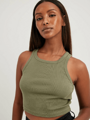 Ärmelloses Crop-Top für Damen khaki