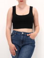Ärmelloses Crop-Top schwarz