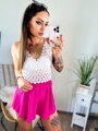 Damen Crop-Top mit Spitzenblumen