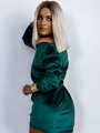 Velour-Kleid mit langen Ärmel FLV621 grün