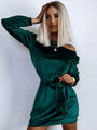 Velour-Kleid mit langen Ärmel FLV621 grün