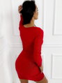 Damskie sukienki dopasowane błyszczące FLV673 red shine