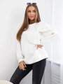 Stilvoller Sweatshirt mit Schleife 9797 weiß