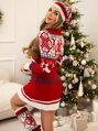 Damen-Set 1002 Pullover + Mütze + Kniestrümpfe