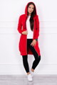 Langer Damen Hoodie mit Kaputze rot