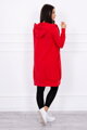 Langer Damen Hoodie mit Kaputze rot