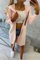 Damen Sweatshirt mit Zugschnur 8998 puderrosa