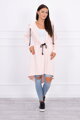 Damen Sweatshirt mit Zugschnur 8998 puderrosa