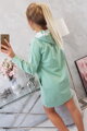 Damen Sweatshirt-Kleid mit Kapuze 0042 dunkle Minze