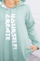 Damen Sweatshirt-Kleid mit Kapuze 0042 dunkle Minze