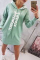 Damen Sweatshirt-Kleid mit Kapuze 0042 dunkle Minze
