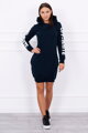 Damen Sport-Sweatshirt Kleid 62072 OFF WHITE dunkelblau