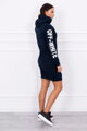 Damen Sport-Sweatshirt Kleid 62072 OFF WHITE dunkelblau