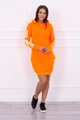 Damen Sport-Sweatshirt Kleid 62072 OFF WHITE neo-orange