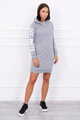Damen Sport-Sweatshirt Kleid 62072 OFF WHITE grau