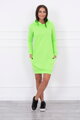 Damen Sport-Sweatshirt Kleid 62072 OFF WHITE neo-grün