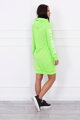 Damen Sport-Sweatshirt Kleid 62072 OFF WHITE neo-grün