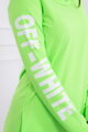 Damen Sport-Sweatshirt Kleid 62072 OFF WHITE neo-grün