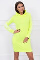 Damen Sport-Sweatshirt Kleid 62072 OFF WHITE neo-gelb