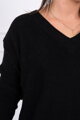Damenpullover mit V-förmigem Ausschnitt 2019-11 schwarz