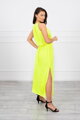 Langes BOHO Damenkleid KS neongelb