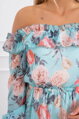 Rüschen Damen Sommerkleid mit Blumen KS mint