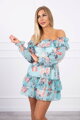 Rüschen Damen Sommerkleid mit Blumen KS mint