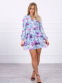 Damen Sommerkleid mit Blumen KS blau
