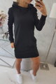 Damen Sport-Sweatshirt Kleid 62072 OFF WHITE schwarz