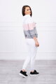 Damen Trainingsanzug mit Streifen 8877 weiß+rosa+grau