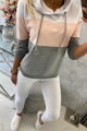 Damen Trainingsanzug mit Streifen 8877 weiß+rosa+grau