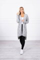 Lange Damen Strickjacke mit Löcher 2020-4 grau