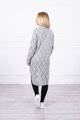 Lange Damen Strickjacke mit Löcher 2020-4 grau