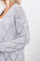 Lange Damen Strickjacke mit Löcher 2020-4 grau