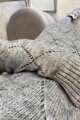 Lange Damen Strickjacke mit Löcher 2020-4 grau