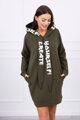 Damen Sweatshirt-Kleid mit Kapuze 0042 ARMY-grün