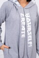 Damen Sweatshirt-Kleid mit Kapuze 0042 hellgrau