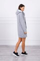 Damen Sweatshirt-Kleid mit Kapuze 0042 hellgrau