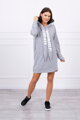 Damen Sweatshirt-Kleid mit Kapuze 0042 hellgrau