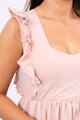 Damen Sommerkleid mit Rüschen 9082 rosa