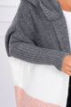 Dreifarbiger Pullover 2019-15 in Graphit, Ecru und Puderrosa