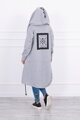 Langes Oversize-Sweatshirt oder Jacke grau 0044