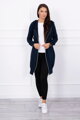 Langer Damen Sweatjacke mit Kaputze 8924 dunkelblau