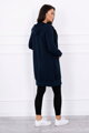 Langer Damen Sweatjacke mit Kaputze 8924 dunkelblau
