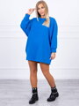 Isoliertes Damen-Sweatshirt mit Aufdruck, blau 9314